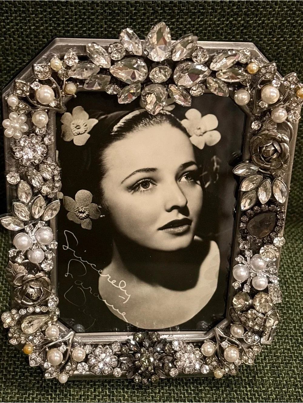 Handmade Vintage Crystal Jeweled 4x6 Picture Frame